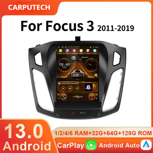 Pour Ford Focus 3 Mk 3 2011 2012 - 2019 Lecteur multimédia 9.7" Android 13 Carplay Autoradio 2Din GPS Auto Stéréo DVD 