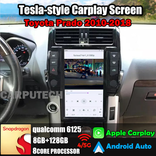 13,6 Zoll Qualcomm für Toyota Prado 2010–2018 Autoradio Stereo Carplay Upgrade Tesla Style Bildschirm Android Auto GPS Navigation Multimedia Player