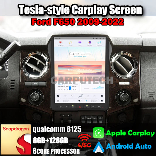 12.1" Qualcomm For Ford F650 2009-2022 Car Radio Stereo Carplay Upgrade Tesla Style Screen Android Auto GPS Navigation Multimedia Player