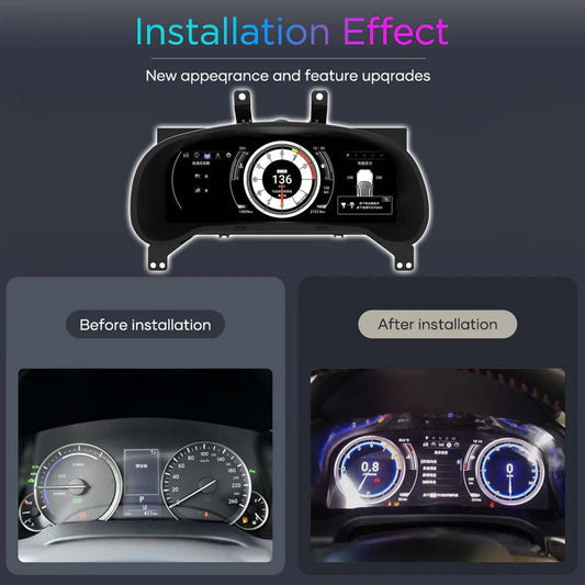 12.3" LCD Digital Dashboard Cluster For Lexus RX 2016-2021 Car Panel Speedometer Virtual Cockpit