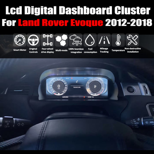 Pour Land Rover Evoque 2012-2018 12.3" LCD Tableau de bord numérique Cluster Panneau de voiture Compteur de vitesse Cockpit virtuel 