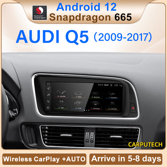 Nouvelle interface utilisateur Snapdragon665 8.8 "Android12 Carplay automatique sans fil pour AUDI Q5 de 09 à 16 ans Lecteur de voiture Navigation GPS multimédia 