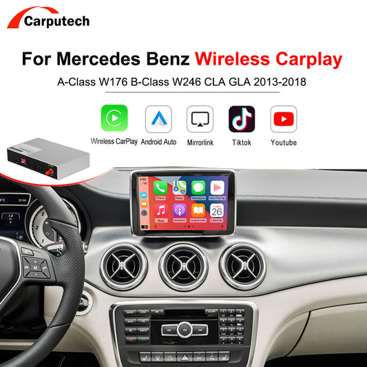 CarPlay sans fil pour Mercedes Benz Classe A W176 Classe B W246 CLA GLA NTG4.5/NTG4.7/NTG5.0 2013-2018 avec Android Auto 