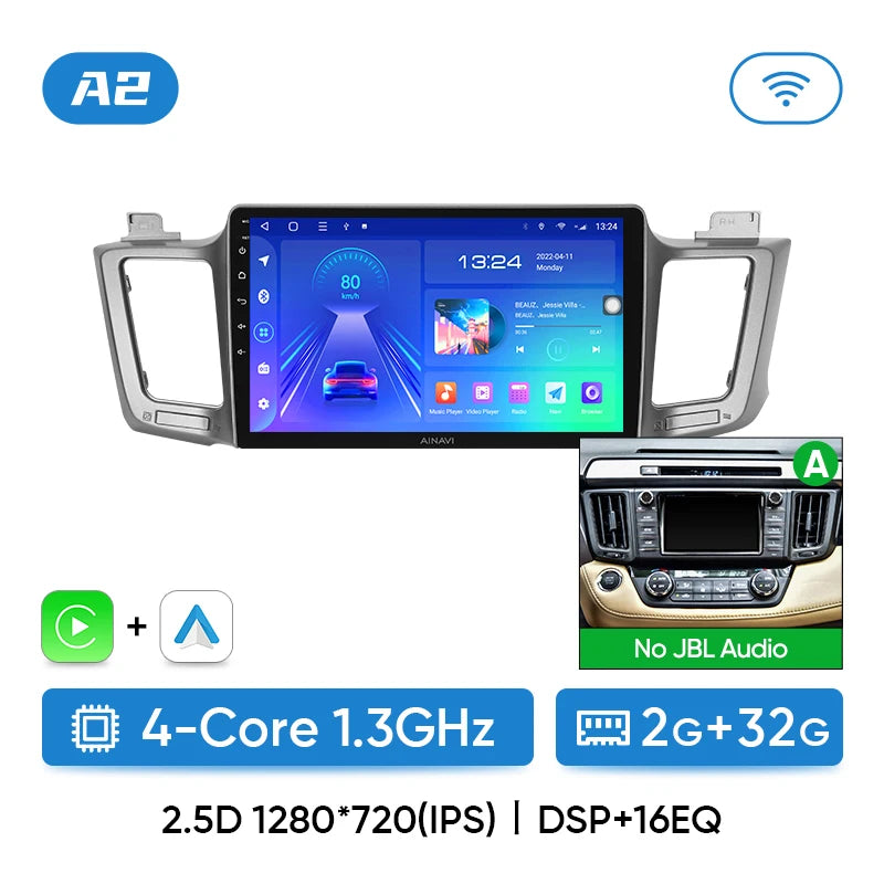 Carputech Car radio For Toyota RAV4 RAV 4 XA40 2012-2019 Carplay Android Auto Qualcomm Car Stereo Multimedia Player DSP 48EQ 2 Din