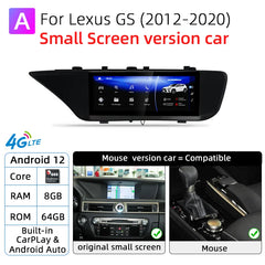 12.3inch Android 13 Car Radio CarPlay For Lexus GS GS200 GS250 GS300 GS350 GS450 2012-2020 GPS Multimedia Player Quanlcomm Navi Stereo