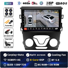 Android 14 Carplay Auto pour Ford Fusion Mondeo 5 2014 - 2019 Autoradio Multimédia Lecteur Vidéo Navigation GPS Non 2Din 2 Din DVD 