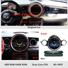 Autoradio Carplay Android Auto pour BMW Mini Cooper R56 R60 2007-2014 Android 13.0 Navigation GPS Unité principale Lecteur vidéo Magnétophone Stéréo 