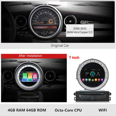 Autoradio Carplay Android Auto pour BMW Mini Cooper R56 R60 2007-2014 Android 13.0 Navigation GPS Unité principale Lecteur vidéo Magnétophone Stéréo 