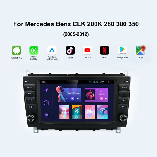 Carputech 8 "Android Auto Multimedia-Player Radio Stereo GPS Für Mercedes Benz CLK 200K 280 300 350 CarPlay AUTO SWC 4G Navigation BT 