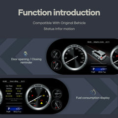 Pour Lexus LX570 2007-2017 12.3" LCD Tableau de bord numérique Cluster Panneau de voiture Compteur de vitesse Cockpit virtuel 