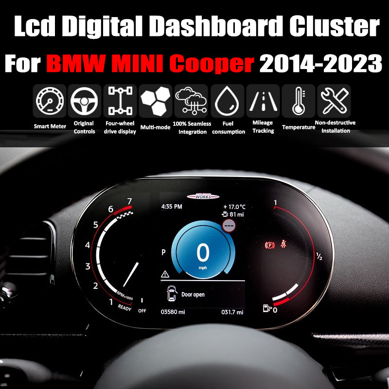 For BMW MINI Cooper 2014-2023 LCD Digital Dashboard Cluster Car Panel Speedometer Virtual Cockpit