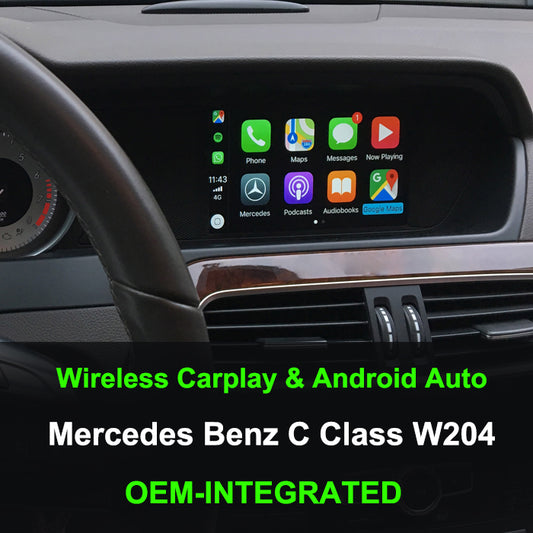 Carplay sans fil Android Auto pour Mercedes Benz Classe C W204 2007-2017 avec fonctions Mirror Link AirPlay Car Play