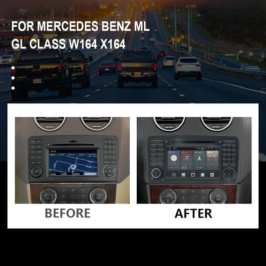 Carputech Autoradio 2 Din Android 12 8G + 128G Für Mercedes Benz ML GL Klasse W164 X164 Qualcomm DVD GPS CarPlay WIFI 4G Bluetooth DSP 