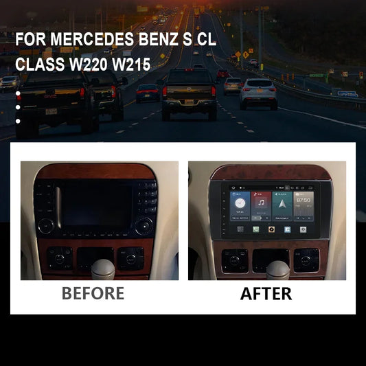 Für Mercedes Benz S CL Klasse W220 W215 Autoradio 8" Android 12 Qualcomm DVD GPS CarPlay WIFI 4G Bluetooth DSP Autoradio 