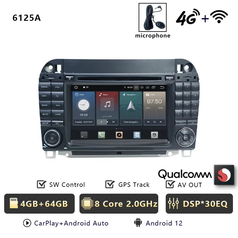 Autoradio Android 13 Carplay Navigation Für Mercedes Benz S/CL Klasse W220 W215 S320 S430 Auto Stereo Bluetooth WIFI 4G 