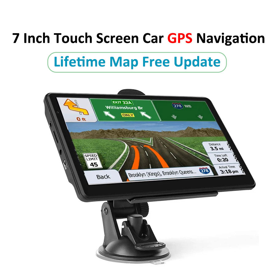 Car GPS Navigation 7 Inch Touch Screen GPS Navigator Truck Sunshade Sat Nav 256M+8G 2023 Europe America Map GPS Navigators