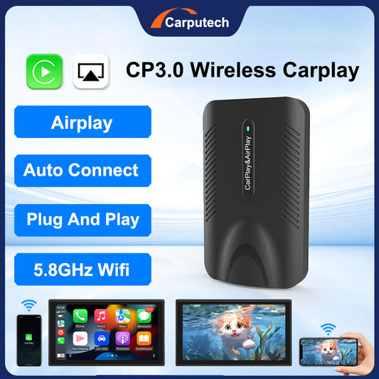 Adaptateur sans fil Carputech CP3.0/ 4.0 Apple CarPlay/Android Auto pour CarPlay filaire 