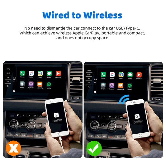 Carputech CP2.0 Apple CarPlay Dongle sans fil Activateur pour voitures CarPlay filaires