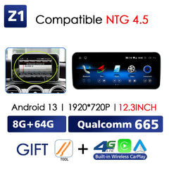 Für Mercedes Benz C Klasse W204 W205 2007-2018 Android 13 Drahtlose CarPlay Qualcomm 665 Multimedia Intelligenter Player GPS DSP Autoradio 