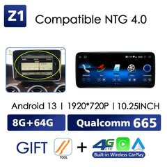 Für Mercedes Benz C Klasse W204 W205 2007-2018 Android 13 Drahtlose CarPlay Qualcomm 665 Multimedia Intelligenter Player GPS DSP Autoradio 