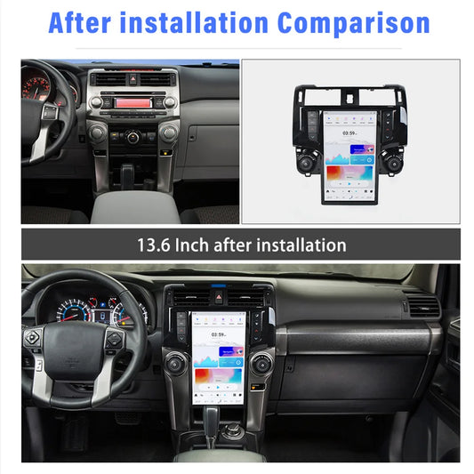 13,6 Zoll Qualcomm für Toyota 4Runner 2009–2020 Autoradio Stereo Carplay Upgrade Tesla Style Bildschirm Android Auto GPS Navigation Multimedia Player