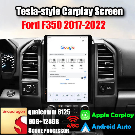 For Ford F350 2017-2022 Car Radio Stereo Carplay Upgrade Tesla Style Screen 14.4" Qualcomm Android Auto GPS Navigation Multimedia Player