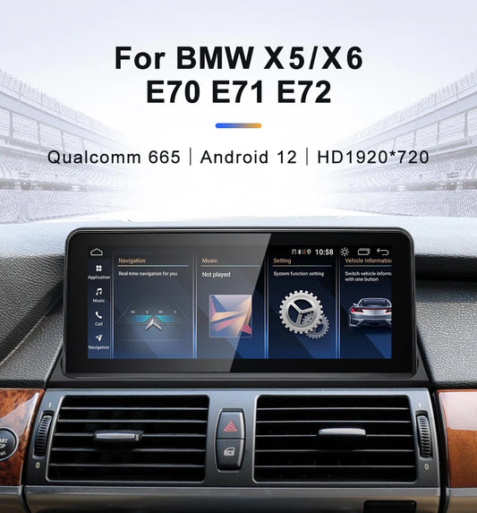 For BMW X5 E70 X6 E71 CCC CIC Snapdragon665 Wireless CarPlay AUTO Car Multimedia Players Head Unit Radio Bluetooth GPS Navi