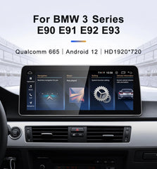 For BMW 3Series E90 E91 E92 Snapdragon665 12.3inch Touch Screen Wireless Carplay Android 13 Stereo Multimedia Head Unit Radio AUTO Bluetooth