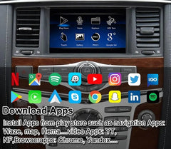 Interface vidéo multimédia Android Carputech 8 + 128 Go pour Nissan Patrol Y62 QX60 QX80 Pathfinder R52 2010-2024 Écran du module Carplay