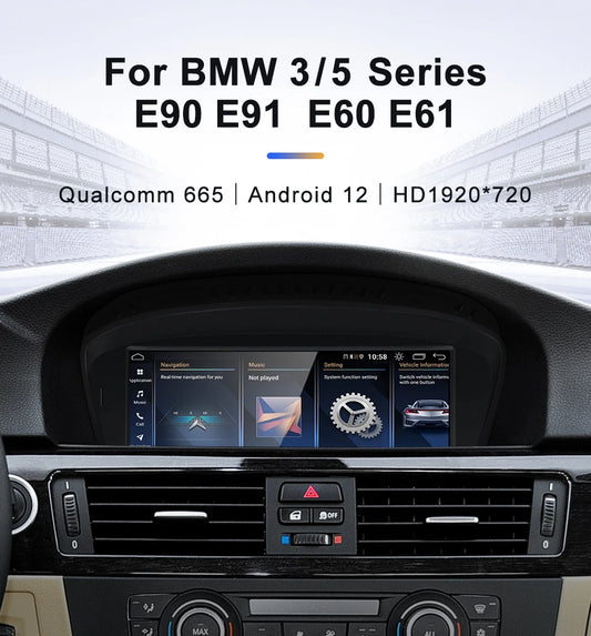 For BMW 3series E90 E91 5series E60 E61 CCC Snapdragon665 8.8inch Touch Screen Wireless CarPlay AUTO Android 13 System Head Unit Radio Bluetooth