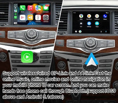 Interface vidéo multimédia Android Carputech 8 + 128 Go pour Nissan Patrol Y62 QX60 QX80 Pathfinder R52 2010-2024 Écran du module Carplay