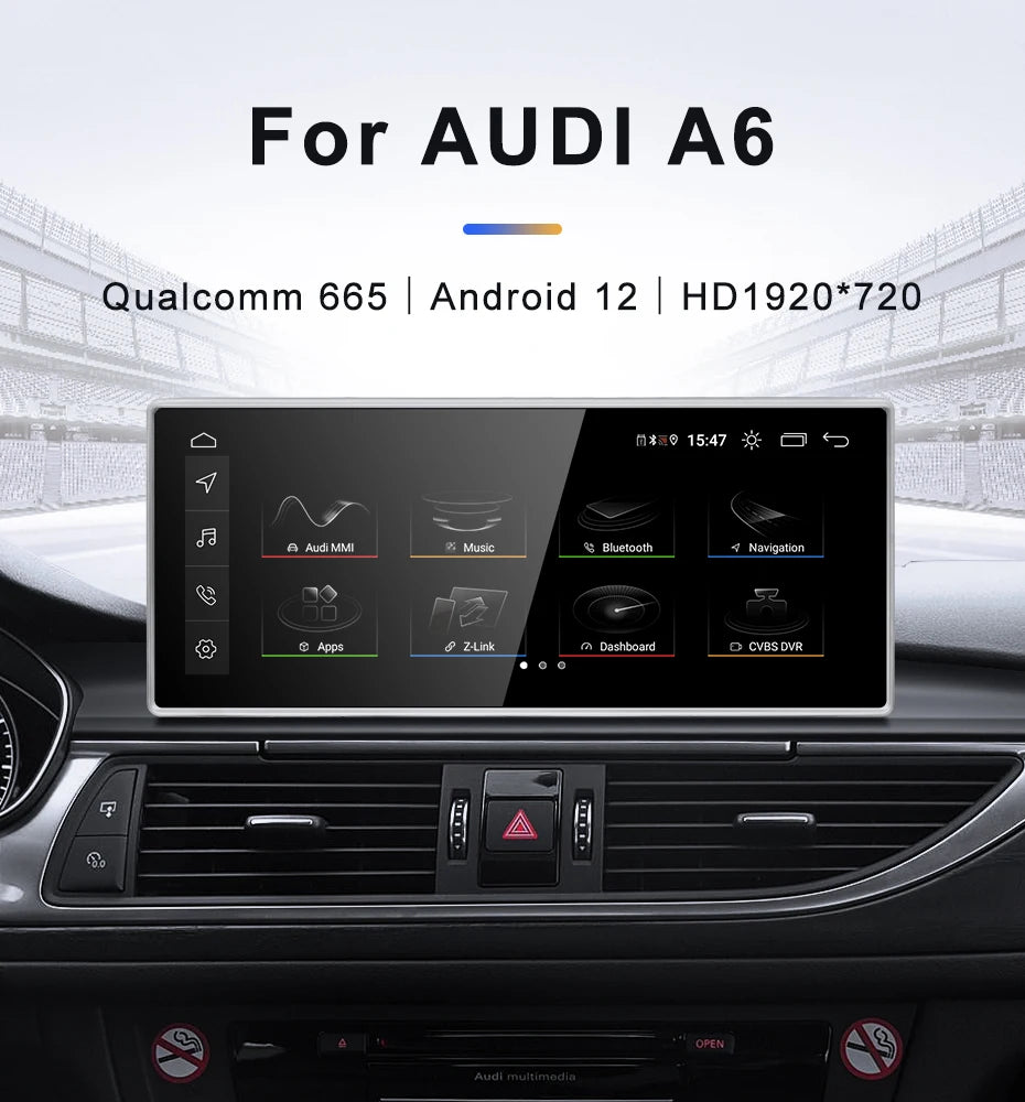 Für AUDI A6 C7 2012-2018 CarPlay Android 12 Auto Multimedia IPS Bildschirm GPS Auto Radio Navigation Stereo DSP Netlifx 