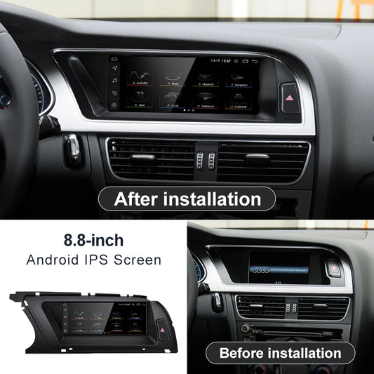 Pour AUDI 2008-2016 A4 B8 S4 CarPlay Android 13 Voiture Multimédia Écran IPS GPS Auto Radio Navigation Stéréo DSP Netlifx 