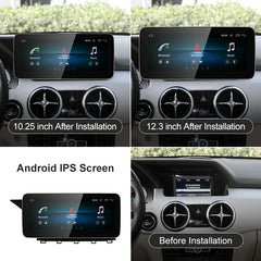 Pour Mercedes Benz GLK X204 GPS NAVI NGT4.0 4.5 Sans fil CarPlay et Android Auto 12.3 pouces Écran tactile Snapdragon665 Android13 Voiture GPS Stéréo Multimédia Autoradio Headunit 