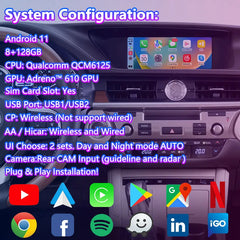 10.25 Inch Android Car Multimedia Auto Play Interface Radio Screen for 2012-2018 Lexus ES 200 250 300h 350 ES200 ES250