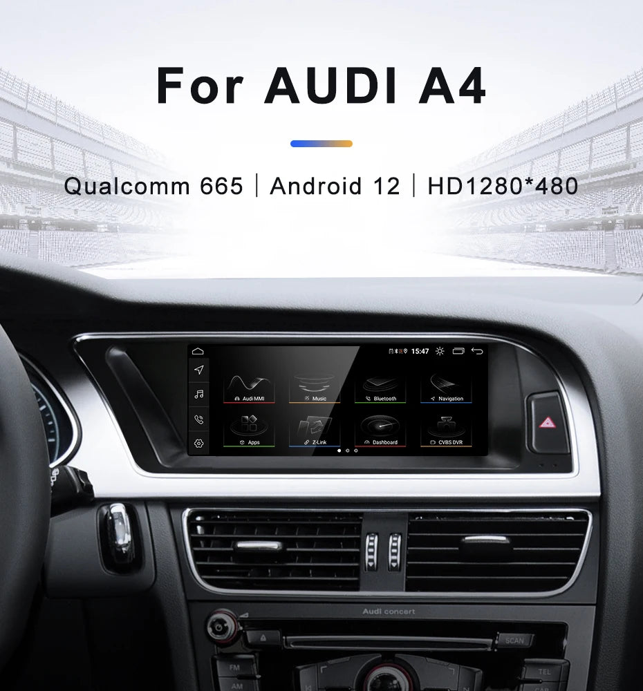 For AUDI 2008-2016 A4 B8 S4 CarPlay Android 13 Car Multimedia IPS Screen GPS Auto Radio Navigation Stereo DSP Netlifx