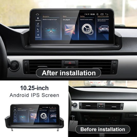 For BMW 3Series E90 E91 E92 2005-2011 Snapdragon665 10.25inch Touch Screen Wireless Carplay Android 13 Stereo Multimedia Head Unit Radio AUTO Bluetooth