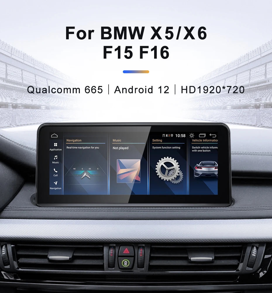 Snapdragon665 10,25 Zoll Drahtloses CarPlay AUTO Auto-Multimedia-Player Für BMW X5 F15 X6 F16 NBT Head Unit Radio Bluetooth GPS Navi