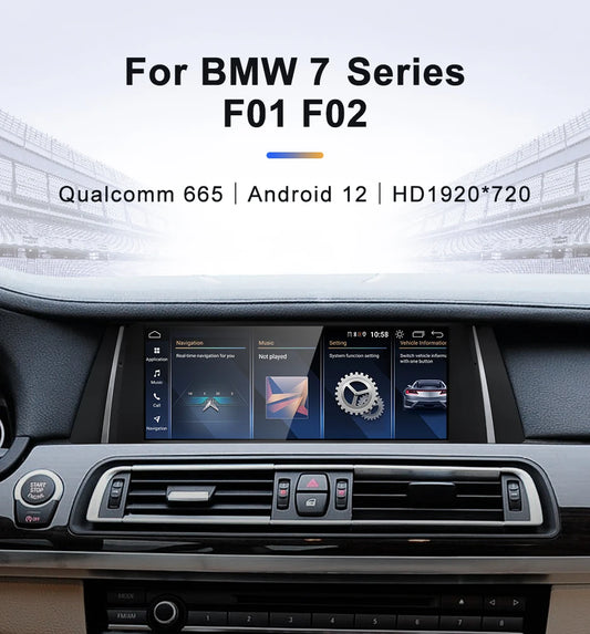 For BMW 7Series F01 F02 Snapdragon665 10.25 inch Wireless CarPlay AUTO Android13 Car Stereo Multimedia Head Unit Radio Bluetooth