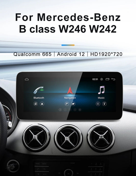 Pour Mercedes Benz Classe B W245 W246 | CarPlay sans fil et Android Auto | Écran tactile 12,3 pouces Snapdragon665 Android13 Voiture GPS Stéréo Multimédia Autoradio Headunit 