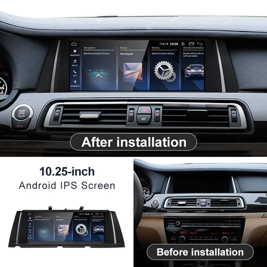 For BMW 7Series F01 F02 Snapdragon665 10.25 inch Wireless CarPlay AUTO Android13 Car Stereo Multimedia Head Unit Radio Bluetooth