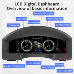 For Toyota Land Cruiser 2008-2022 12.3" LCD Digital Dashboard Cluster Car Panel Speedometer Virtual Cockpit