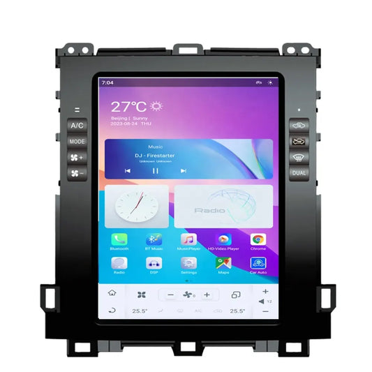 10,4 Zoll Qualcomm für Toyota Prado 2002–2009 Autoradio Stereo Carplay Upgrade Tesla Style Bildschirm Android Auto GPS Navigation Multimedia Player