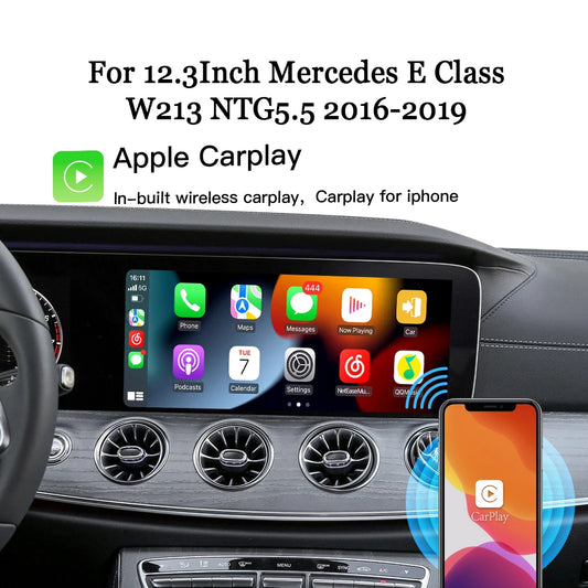 Carputech Snapdragon665 CarPlay Androidauto für Mercedes W213 12,3-Zoll-Bildschirm NTG5.5 Android-Box Smart-Modul TikTok YouTube 