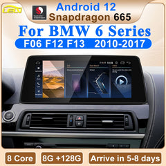 ID8 Qualcomm Snapdragon665 Android 12 Drahtlose CarPlay AUTO Für BMW 6 Series F12 F13 CIC NBT Auto Multimedia-Player GPS Navi 