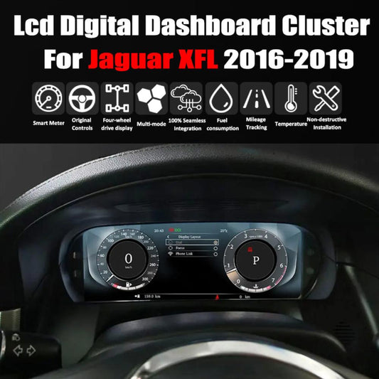 For Jaguar XFL 2016-2019 12.3" LCD Digital Dashboard Cluster Car Panel Speedometer Virtual Cockpit