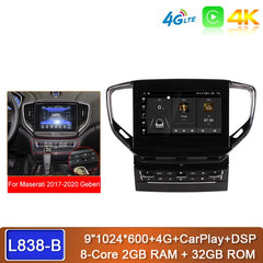 Carputech 9 Inch Android13 Car Multimedia Player For Maserati Ghibli 2014 -2021 8G+128G GPS Navigation Stereo Car Radio DSP Carplay