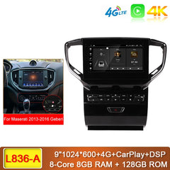 Carputech 9 Inch Android13 Car Multimedia Player For Maserati Ghibli 2014 -2021 8G+128G GPS Navigation Stereo Car Radio DSP Carplay