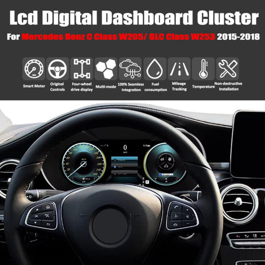 For Mercedes Benz C Class W205/ GLC Class W253 2015-2018 NTG 5.0 12.3" LCD Digital Dashboard Cluster Car Panel Speedometer Virtual Cockpit