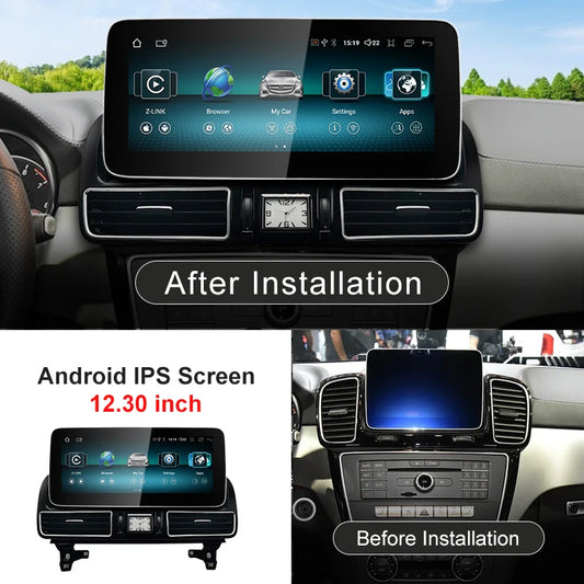 New 12.3inch Android13 Wireless CarPlay AUTO For Mercedes Benz GLE AMG C63 NTG Car Video Players GPS Multimedia Screen Dashboard